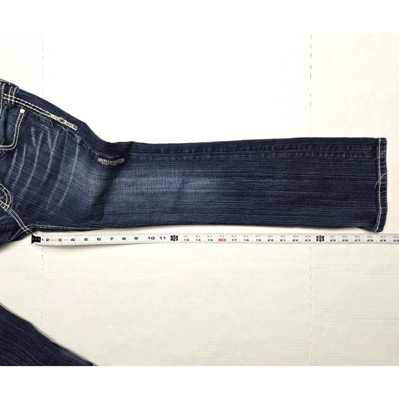 BKE Sabrina Bootcut Jeans Womens 27x29.5 Dark Wash White Stitched - Picture 6 of 9